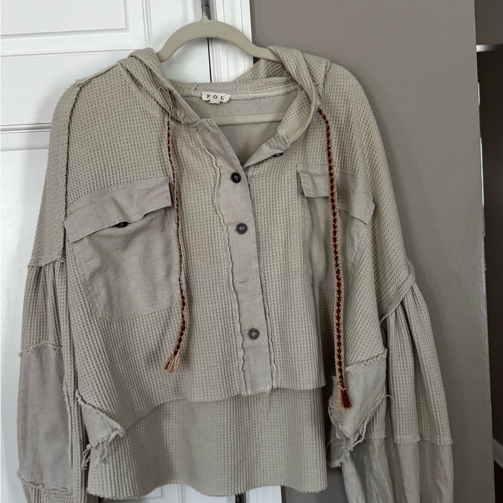 POL Beige Button Down Shirt